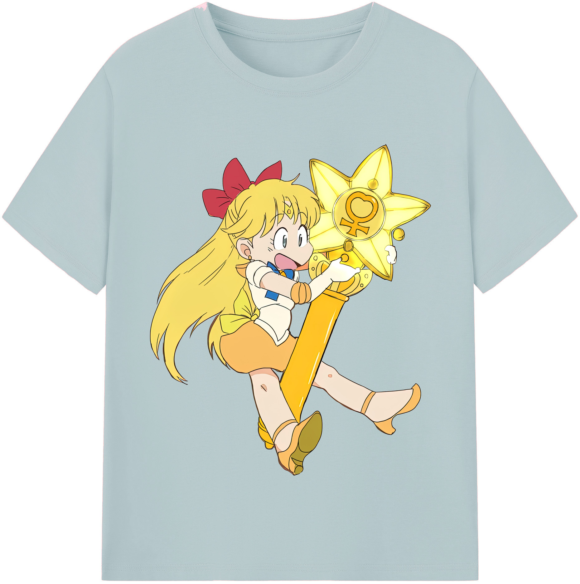 （画像用） 美少女戦士セーラームーン 愛野 美奈子 あいの みなこ Sailor Moon Aino Minako 綿100％半袖Tシャツ（フロントプリント）